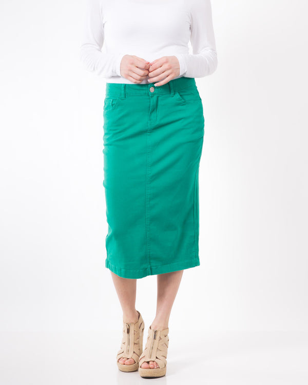 Green Denim Skirt