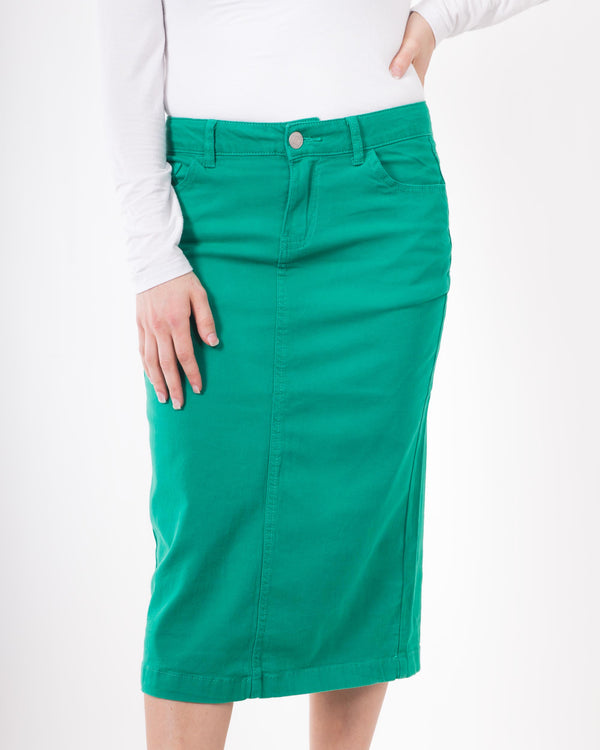 Green Denim Skirt
